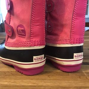 Sorel Kids Pink and Black Waterproof Boots
